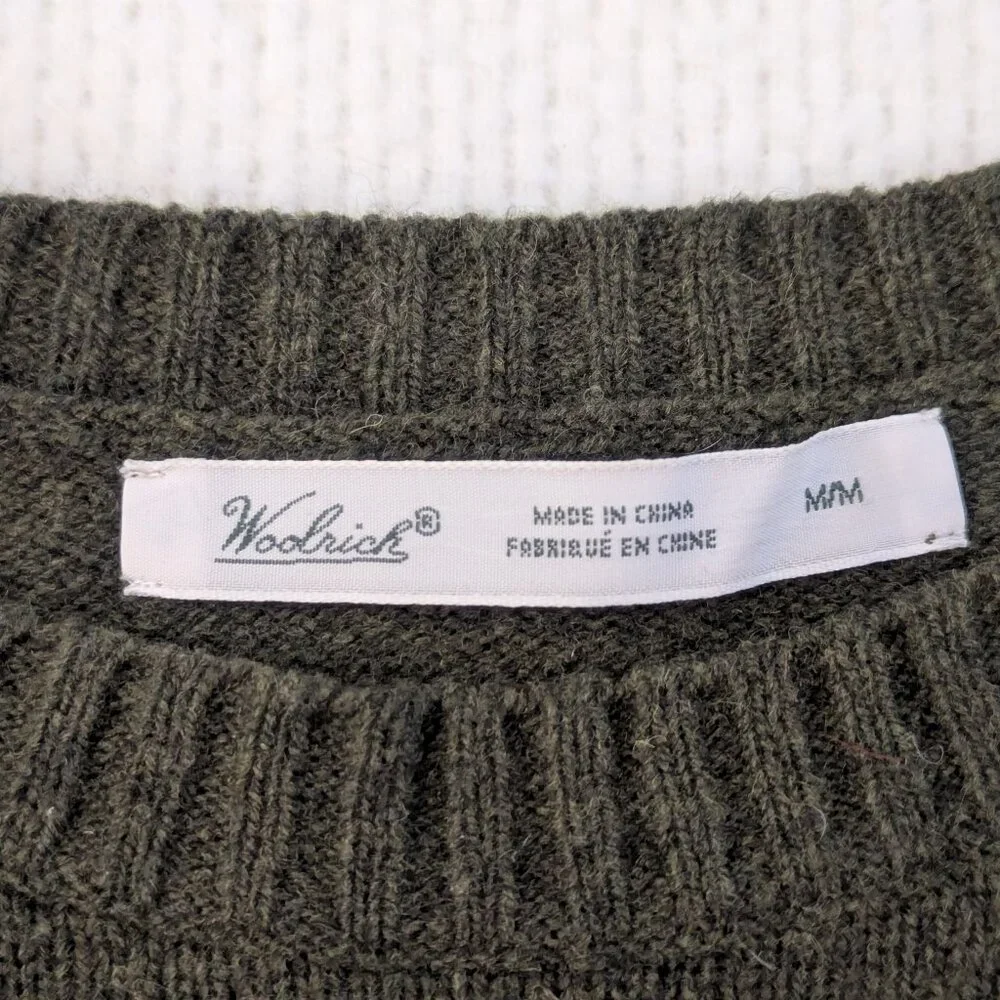 Moss Green and Orange Sheep Sweater by Woolrich - Picture 6 of 9